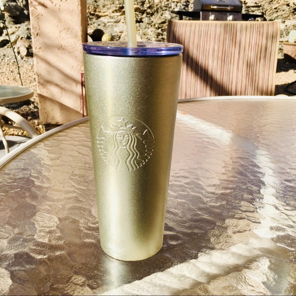 Starbucks 2019 Gold Glitter Sparkle Tumbler Metal